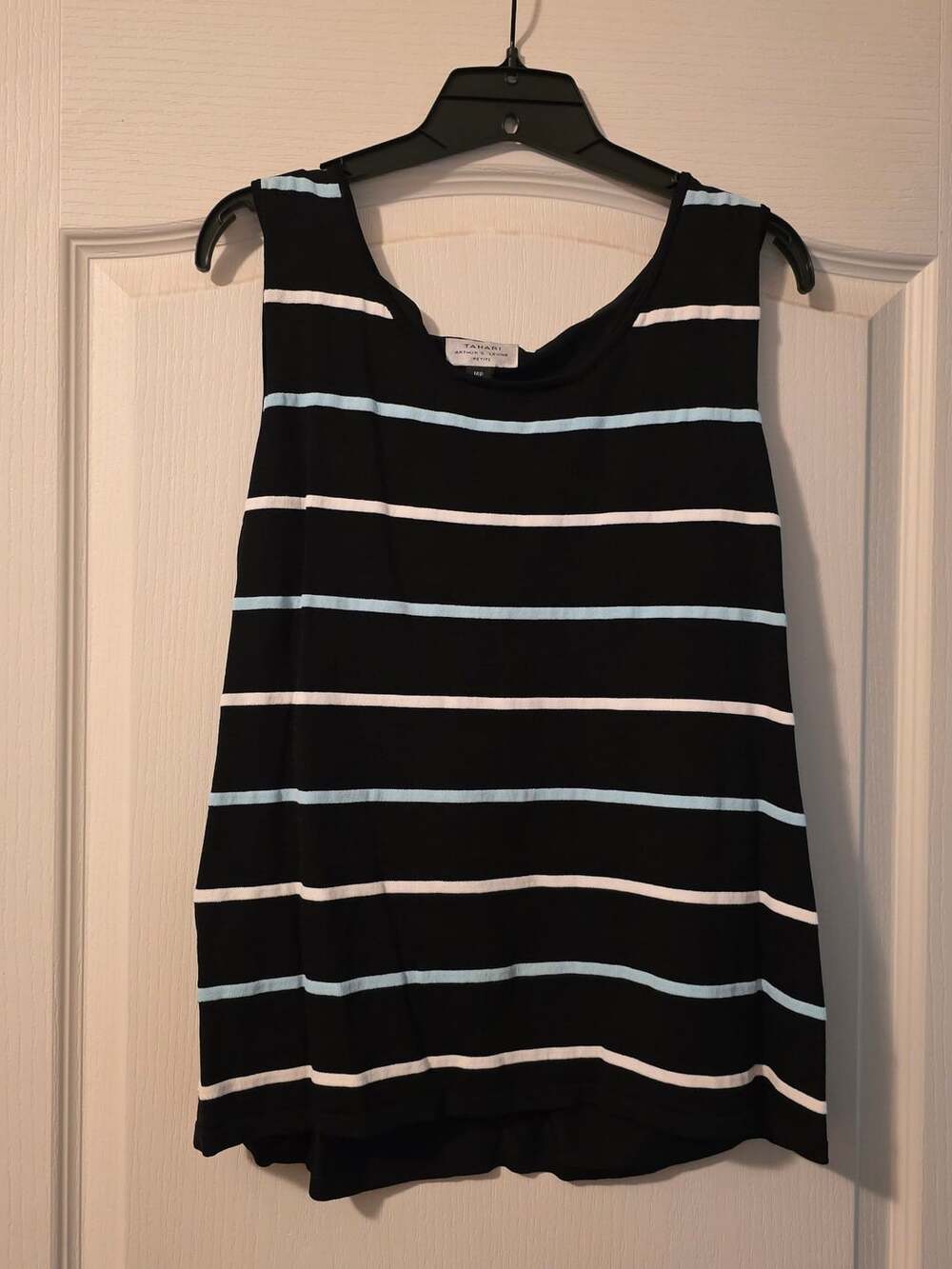 Tahari Arthur S. Levine Petite Striped Sleeveless Tank Top Size 16P